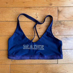 UMaine Under Armour Navy Maine Sports Bra